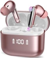 AI Language Translator Earbuds, 3-in-1 Bluetooth 5.3 Translation Headphones with 164 Real Time Languages, 48H Ear Buds with ENC Mic and APP, 5 Translation Modes Earphones for Travel/Learning Rose