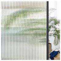 Lifetree Reeded Glass Window Film Privacy: 3D Decorative Vinyl Window Privacy Film Static Cling UV Blocking for Glass Windows Door