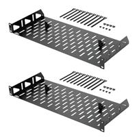 Tecmojo 1U Rack Shelf,19 inch Rack Shelf 250mm Depth,Rack Mount Shelf with Anti-Slip Stops,Server Rack Shelf and Network Shelf for 19 in Equipments, 110lbs Capacity of Vented 1U Shelf,Black