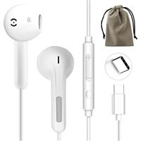 2 Pack USB C Headphones Wired Earphones USB C Earphones Type C Headphones In Ear Earbuds Wired with Mic &Volume Control for iPhone 15 Plus Samsung Galaxy S23 S22 S21 FE iPad Pro Huawei Google Pixel
