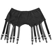 Luxallacki 12-Strap Solid Cloth Suspender Belt with Adjustab