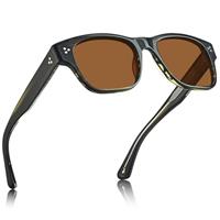 CARFIA Fashion Polarised Mens Sunglasses UV400 Protection Modern Retro Acetate Square Shades Driving Eyewear
