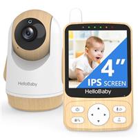 HelloBaby Video Baby Monitor with Camera, Digital Non-WiFi, PTZ Control & Night Vision, Two-Way Audio, 300m Secure Connection, 26H Battery & Energy Saving Mode, Portable for Holiday, Home & Nursery