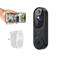 BoldHero 1080p Smart Video Doorbell Camera Wireless, AI Human Detection and Instant Alerts, 2-Way Talk, Night Vision, Cloud Storage, 2.4G Wi-Fi, Battery Powered