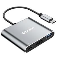Obcxin USB C to HDMI Adapter, 4K@60HZ HDMI to USB-C Adapter with 100W PD & USB 3.0 Port, Multi Port Digital AV Converter for MacBook Pro/Air, iPad,Laptop, Samung, Surface etc