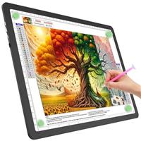 TOHETO Light Board for Diamond Painting, Super Bright Magnetic Light Pad with Side Buttons, Lightbox for Tracing and Drawing