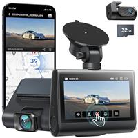 iZeeker 4K Dash Cam Front and Rear, WiFi Car Camera with 32GB SD Card, 3 IPS Display, GPS, 24H Parking Mode, Night Vision, WDR, 170Wide Angle, G-Sensor, App Control, Loop Recording