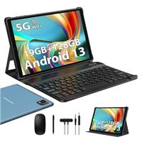 FLYCOAY Tablet 10 inch Android 14, Octa-Core, 36GB RAM+128GB ROM, 1TB Expand, 5G WiFi, INCELL FHD, Dual Camera/Bluetooth 5.0/Face ID,Tablet with Keyboard+Mouse+Case+Pen