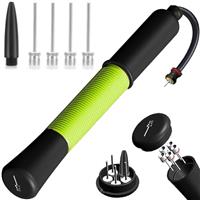 Ball Pump with Needle Storage(Never Lose Pin) Basketball Pump with 5 Needles and Extendable Cable, Soceer Football Pumps, Volleyball Pump Rugby Ball Inflator - Great for All Balls - 1&2 Pack Avaiable