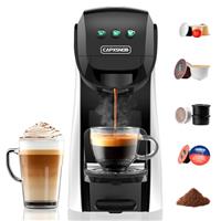 Warriors1 5 in 1 Pod Coffee Machines for Nespresso Original, Dolce Gusto, Lavazza A Modo Mio, Espresso Point Capsule and Ground Coffee, 20Bar, 0.8L, Automatic Small Coffee Machine for Home and Office