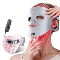 Hello Face Red Light Therapy for Face, 280 LED Chips Face Mask Therapy Professional Skincare at Home, with 4 Light Modes, Remote Control, Memory function,Includes Eye Protection