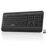 TECKNET Wireless Keyboard with Wrist Rest, Full-size Ergonomic Keyboards with 20 Shortcut Keys & Spill-Resistant Design, 2.4GHz Cordless Silent Keyboards for Computer/Windows/Mac/Laptop/PC