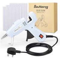 Hot Glue Gun, BeiHeng 20W Hot Melt Glue Gun Mini Glue Gun with 30pcs 7mm x 100mm Glue Sticks for School Crafts Handcrafts DIY Craft Projects and Home Quick Repairs (White)