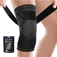 Lexniush Copper Knee Support for Women/Men - Adjustable Knee Brace with Strap for Knee Pain Relief, Ligament Damage, ACL, MCL - Knee Compression Sleeve for Running, Sports