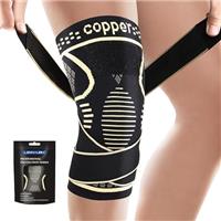Lexniush Copper Knee Support for Women/Men - Adjustable Knee Brace with Strap for Knee Pain Relief, Ligament Damage, ACL, MCL - Knee Compression Sleeve for Running, Sports