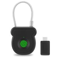2025 New Fingerprint Padlock, Keyless Smart Padlock, 0.5s Unlock with 20 Fingerprints, USB-Key, Emergency Unlock Code, Low Power Warning, Anti-Theft for Suitcase, Drawer, Wardrobe