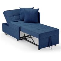 EROMMY 3-in-1 Chair Bed, Multi-Function Convertible Sleeper Chair Single Adult with 2 Extra Pillows and 5 Adjustable Backrest, Pull-Out Folding Sofa Bed for Living Room, Bedroom