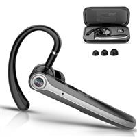 Bluetooth Headset V5.4, Handsfree Bluetooth Earpiece with Dual ENC Mic, Single wireless Headset 25Hrs Talk 180Hrs Standby Time, In-Ear Headphones for Driving/Business/Office with Android iOS Laptop