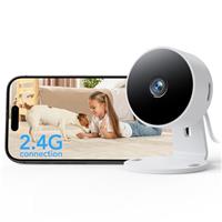 GNCC GC3 Indoor Security Camera with Night Vision, AI Motion Sound Detection, 2-Way Audio, 1080P Baby Monitor, Cloud & SD Storage, 2.4GHz WiFi Works with Alexa & Google Home, Easy Setup, White