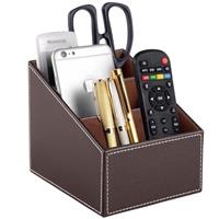 XNONE Remote Control Holder with 5 Compartments,Pu Leather O