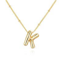 SYYHSYAL Gold Bubble Letter Necklace for Women,18k Gold Plated Balloon Initial Letter Pendant Necklace Charm Pendant Necklaces Gold Jewelry Birthday Gifts Women Teen Her Mom Grandma Wife Sister