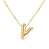 SYYHSYAL Gold Bubble Letter Necklace for Women,18k Gold Plated Balloon Initial Letter Pendant Necklace Charm Pendant Necklaces Gold Jewelry Birthday Gifts Women Teen Her Mom Grandma Wife Sister
