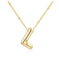 SYYHSYAL Gold Bubble Letter Necklace for Women,18k Gold Plated Balloon Initial Letter Pendant Necklace Charm Pendant Necklaces Gold Jewelry Birthday Gifts Women Teen Her Mom Grandma Wife Sister