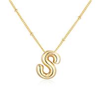 SYYHSYAL Gold Bubble Letter Necklace for Women,18k Gold Plated Balloon Initial Letter Pendant Necklace Charm Pendant Necklaces Gold Jewelry Birthday Gifts Women Teen Her Mom Grandma Wife Sister