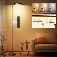 HANDSONIC 32W LED Uplighter Floor Lamp Dimmable 183cm,3000 lm LED Floor Lamp,2700K-6500K Tall Lamp,Black Standing Lamps for Living Room,Living Room Lamps 1H Timer with Remote Control