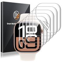 LK 6 Pack Screen Protector for Apple Watch Series 10 46mm High Definition, Bubble Free, Clear Flexible TPU Film, Easy Installation Anti-Scratch, Ultra-Thin Pixel Watch Screen Protector