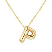 SYYHSYAL Gold Bubble Letter Necklace for Women,18k Gold Plated Balloon Initial Letter Pendant Necklace Charm Pendant Necklaces Gold Jewelry Birthday Gifts Women Teen Her Mom Grandma Wife Sister