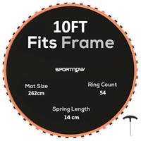 SPORTNOW Trampoline Replacement Mat with Eight Rows of Stitching, Spring Pull Tool, V-Hooks, for 8ft/10ft/12ft Trampoline, Using 14cm Springs, Trampoline Jumping Mat