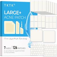 TKTK Large Pimple Patches for Face, 7 Sizes XL Acne Patches, Big Hydrocolloid Bandages for Body, Chin, Forehead, Chest, Back Zit Breakouts, Hydrocolloid Patch