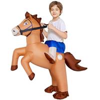 Inflatable Horse Costume for Adult Kids, Horse Blow Up Costume for Men Women Halloween Costumes Ride on Horse Inflatable Costume for Kids Cosplay Party