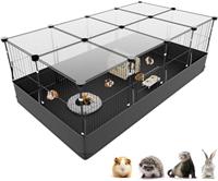 Aystkniet Rabbit Run, Hamster Playpen with Waterproof Bottom Liner, Small Animal Playpen for Guinea Pig, Turtle, Hedgehog, Puppy, Kitten Gerbil, Pet Fence for Indoor and Outdoor 122CM x 60CM x 40CM