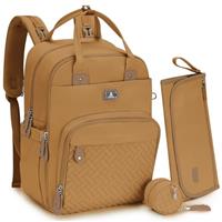 Dikaslon Changing Bag Backpack, Large Nappy Back Pack Multifunction Baby Bags with Portable Changing Mat, Pacifier Holder, and Stroller Straps, for Mom and Dad