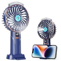Portable Clip On Fan - USB Desk Fan With 5 Speed, 720Rotation Small Rechargeable Table Fans, LED Display, 4000mAh for Bedroom Home Office Camping Travel Study, Summer Gifts
