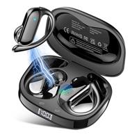 Open Ear Earbuds, Bluetooth 5.4 Wireless Earbuds with Ear Hooks, 32H HiFi Stereo Open Ear Headphones with Clear Calls, IPX7 Waterproof Lightweight Sport Earphones for Workouts, Running, Gym, Bee White