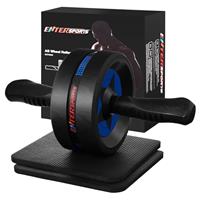 EnterSports Ab Rollers Wheel Kit, Exercise Wheel Core Strength Training Abdominal Roller Set with Push Up Bars, Resistance Bands, Knee Mat Home Gym Fitness Equipment for Abs Workout