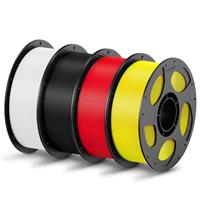 ANYCUBIC PLA Filament 1.75mm, RFID 3D Printer Filament, Dimensional Accuracy +/- 0.02mm, 4 Pack 1KG Reusable Spool, Black+White+Texture Grey+Red
