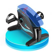 Electric Pedal Exerciser, MOSUNY Dual-Mode Mini Exercise Bike 15 Adjustbale Speed Remote Control, 80W Silent Motor, Arm & Leg Bike for Home & Office | Compact Under Desk Bike with LCD Display