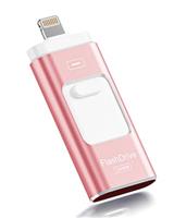 ROSPE MFi Certified USB Stick, 3-in-1 Flash Drive for iPhone/iPad/Android/PC, USB 3.0 High-Speed Thumb Drive Transfer Photos Videos