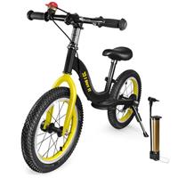 I BUY IT 14/16 inch Balance Bike for 3 4 5 6 Year Old Boys Girls, Adjustable Kids Balance Bike with Brake and Kickstand, No Padel Toddler Training Bicycle with Rubber Air Tyres, Footrest