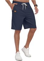 IWOLLENCE Shorts for Men UK with Zip Pockets and Elasticated Waist Summer Lounge Regular Fit Men's Shorts Chinos