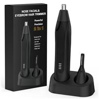 Nose Hair Trimmer and Eyebrow Trimmer, Rechargeable Professional Painless Eyebrow Razor for Ear Beard Hairline, 2 in 1 Metal Trimming Tool