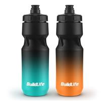 BuildLife 2 Pack Sports Water Bottle, 710ML Squeeze Water Bottle, Biking Water Bottles, BPA Free & Leakproof Cycling Bottles for Hiking, Outdoor Sports Dishwasher Safe