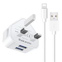 USB Plug Charger,2 Pack 4 Port Multi USB Plug Adapter UK 25W/5A Wall Charger Mains with Smart IC Fast Charging for iPhone 11 pro Max XS XR X SE2020 10 8 7 6 ipad,Samsung S10 S9 S8 S7,Huawei