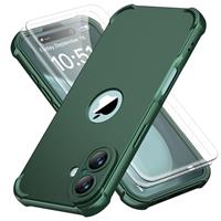 ORETECH for iPhone 12 Case, iPhone 12 Pro Case, with [2 x Tempered Glass Screen Protector] Heavy Duty Protection Silm Hard PC Silicone Rubber Bumper Cover