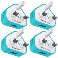 USB Plug Charger,2 Pack 4 Port Multi USB Plug Adapter UK 25W/5A Wall Charger Mains with Smart IC Fast Charging for iPhone 11 pro Max XS XR X SE2020 10 8 7 6 ipad,Samsung S10 S9 S8 S7,Huawei