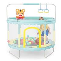 Warmiehomy 4FT/5FT Toddler Trampoline 1.2M/1.5M Trampoline for Kids Indoor Outdoor Trampolines with Safety Enclosure Net, Basketball Hoop, Gymnastics Bar, Ball, Hanging Rings